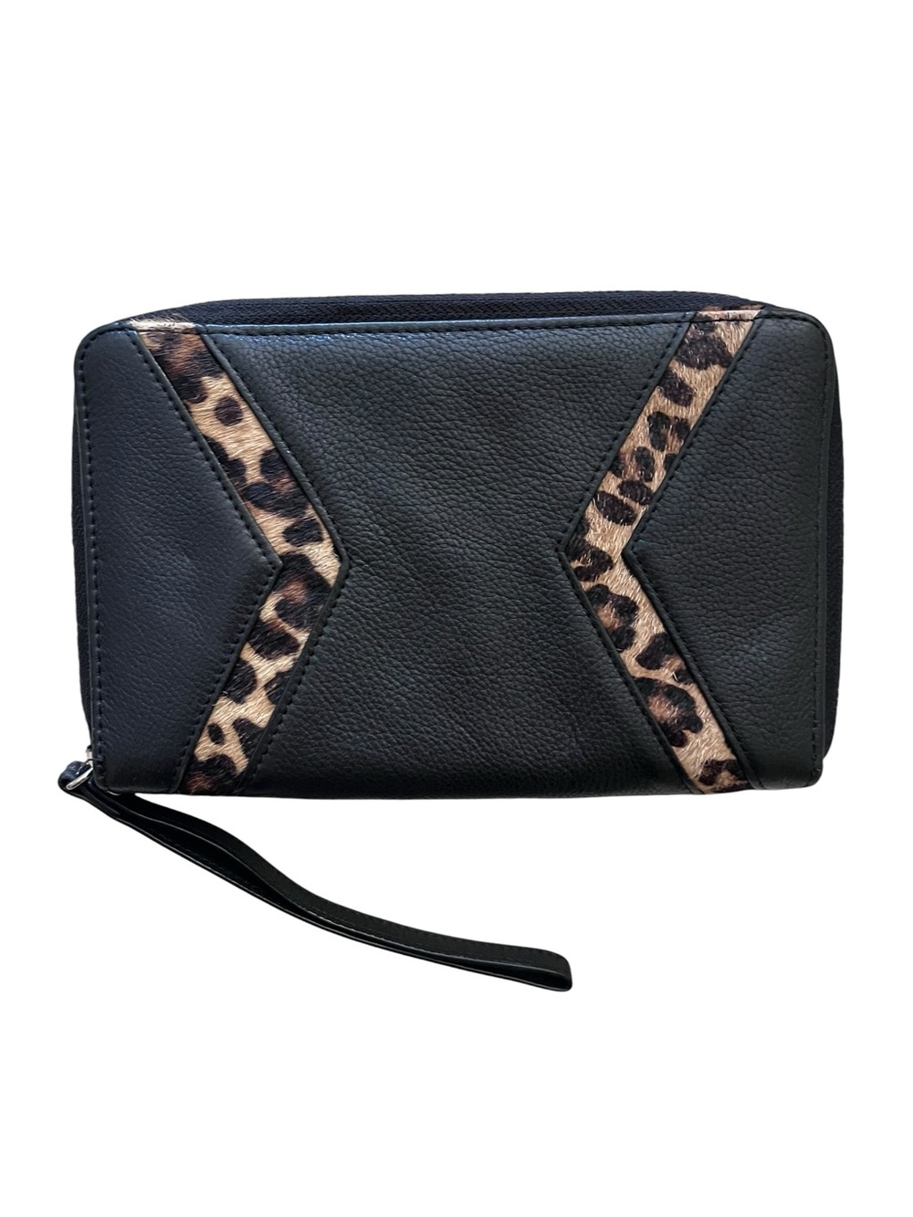 Silpada Zahara Wristlet Chic Black and Leopard Print Wallet